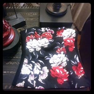 White House Black Market Tops Black Bustier Floral